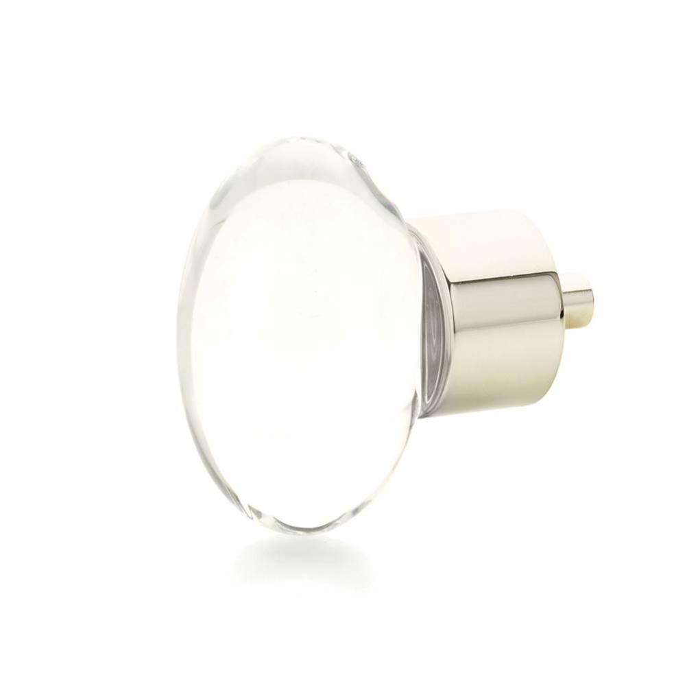 Oval Glass Knob, Polished Nickel, 1-3/4&apos;&apos; dia