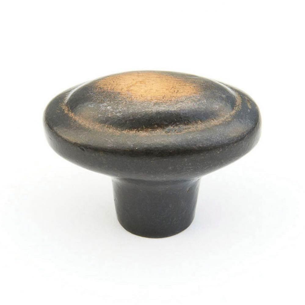 Knob, Oval, Antique Bronze, 1-7/8&apos;&apos; dia