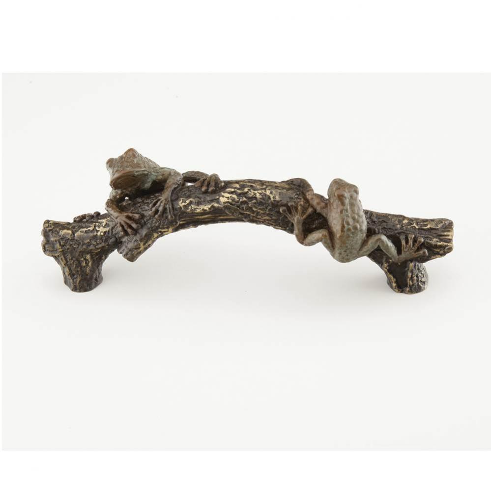 Pull, Frog on a Log, Pompeian Bronze, Highlighted Bronze, 5-1/2&apos;&apos; cc