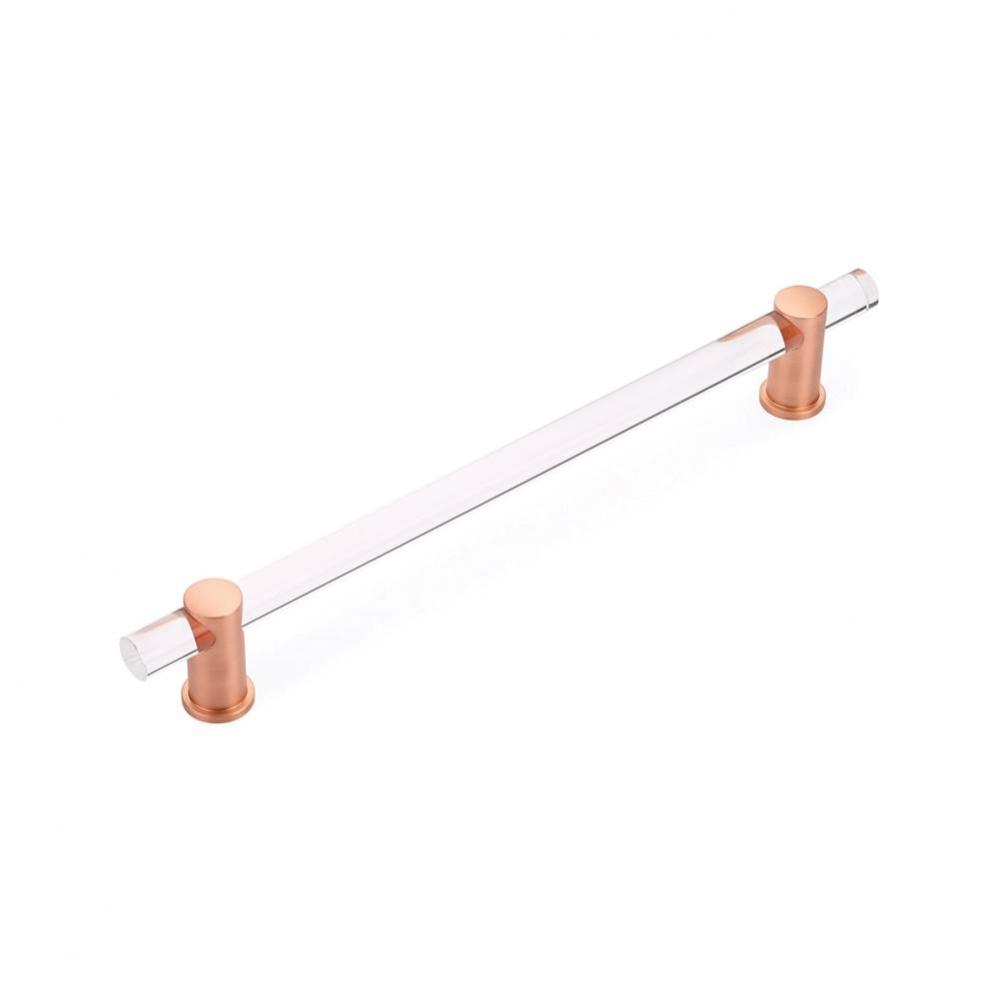 Back to Back, Appliance Pull, NON-Adjustable Clear Acrylic, Brushed Rose Gold, 12&apos;&apos; cc