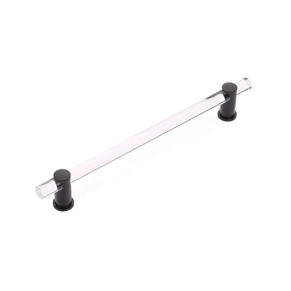 Back to Back, Appliance Pull, NON-Adjustable Clear Acrylic, Matte Black, 12&apos;&apos; cc