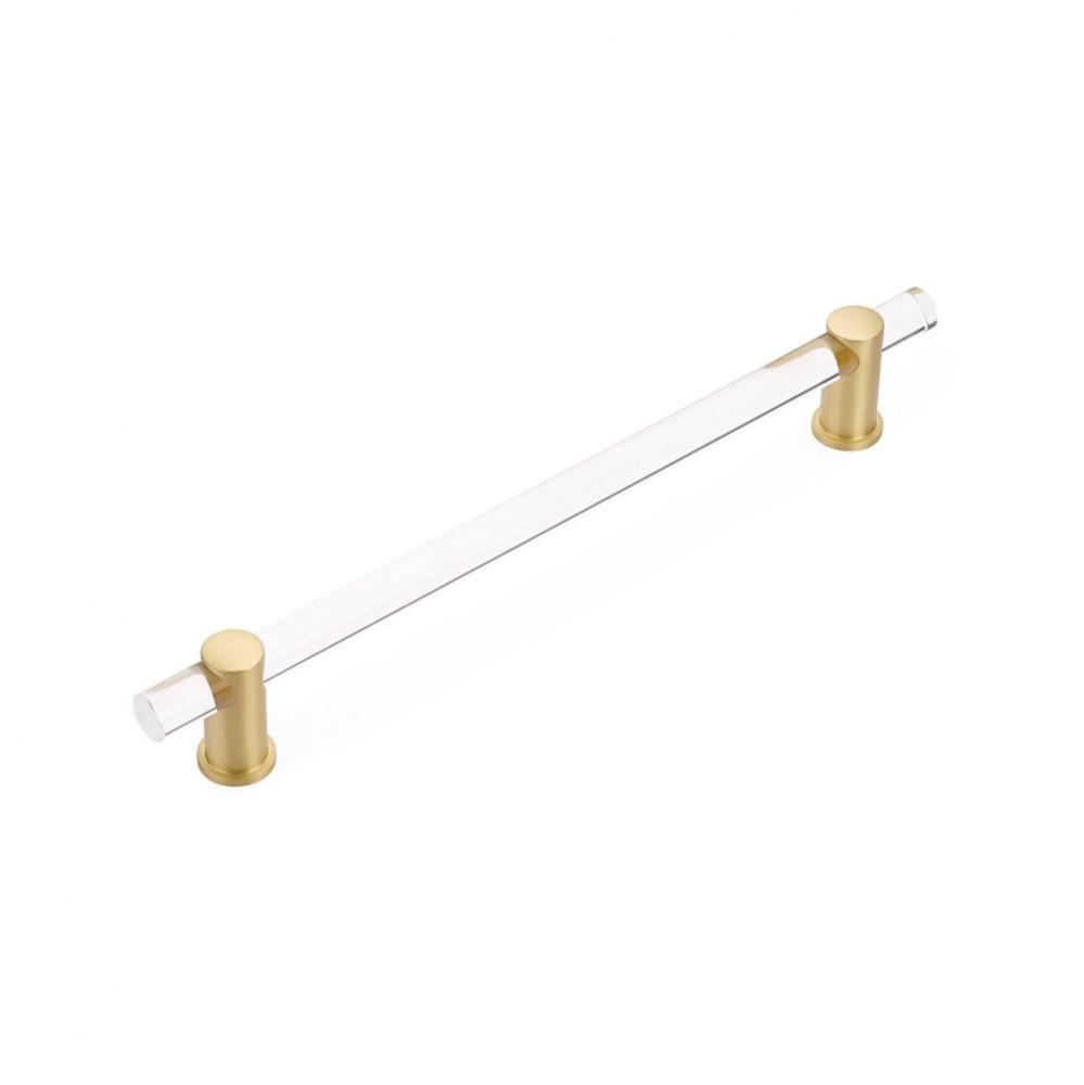 Appliance Pull clear acrylic, Satin Brass, 12&apos;&apos; cc