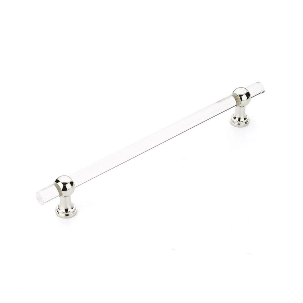 Appliance Pull, NON-Adjustable Clear Acrylic, Polished Nickel, 12&apos;&apos; cc