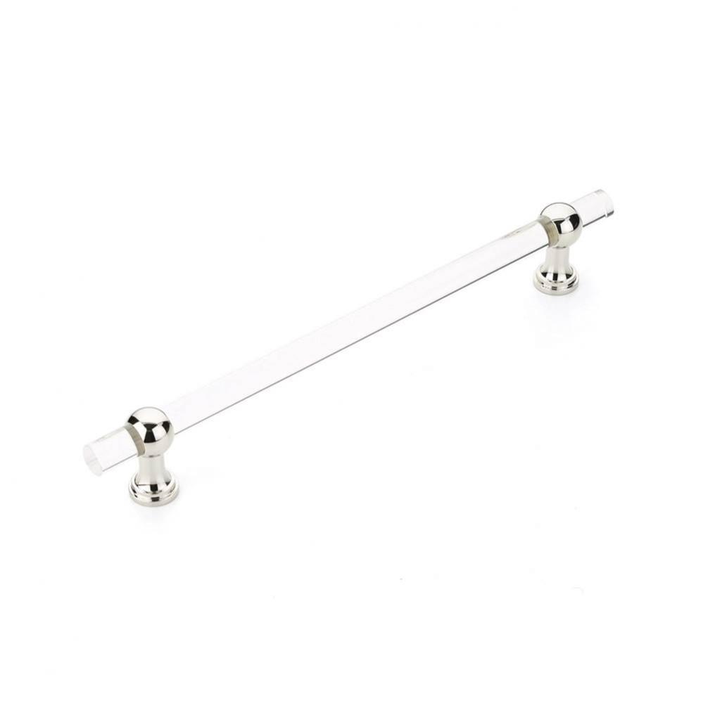 Appliance Pull, NON-Adjustable Clear Acrylic, Polished Nickel, 12'' cc