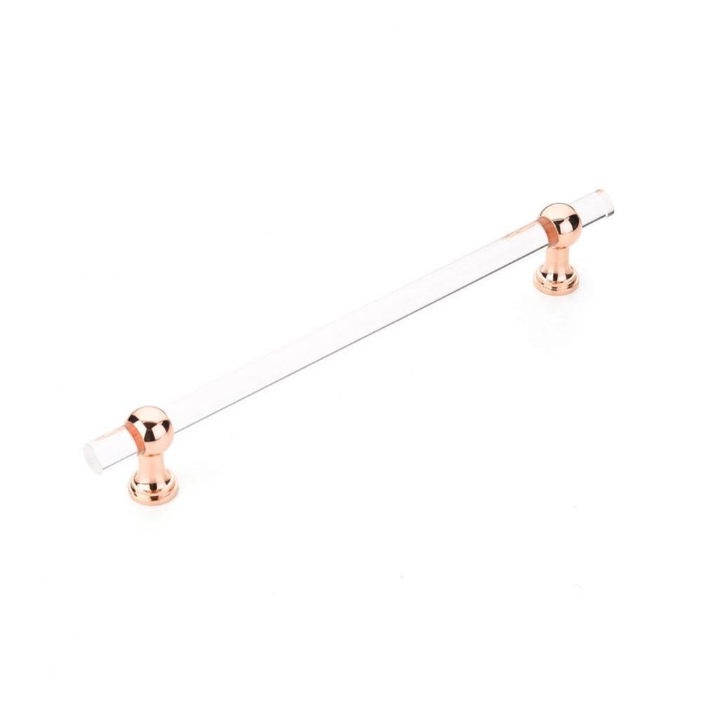 Concealed Surface, Appliance Pull, NON-Adjustable Clear Acrylic, Polished Rose Gold, 12&apos;&apos