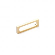 Schaub and Company 10032-UNBR - Pull, Modern Oval Slot, Unlacquered Brass, 3-1/2'' cc