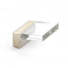 Schaub and Company 319-15 CL - Pull, Square, Angled, Satin Nickel, Clear, 16 mm cc