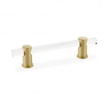 Schaub and Company 404-SB - Pull, Adjustable clear acrylic, Satin Brass, 4'' cc