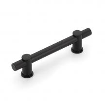 Schaub and Company 424-MB/SB - Fonce Bar Pull, 4'' cc with Matte Black bar and Satin Brass stems