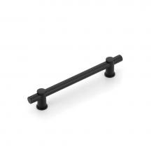 Schaub and Company 426-MB/SB - Fonce Bar Pull, 6'' cc with Matte Black Bar and Satin Brass stems