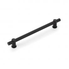 Schaub and Company 428-MB/SB - Fonce Bar Pull, 8'' cc with Matte Black bar and Satin Brass stems