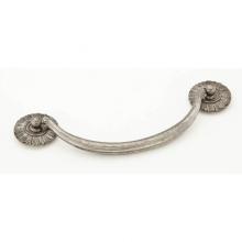 Schaub and Company 978-SA - Bail Pull with rosettes, Silver Antique,  5-1/2'' cc