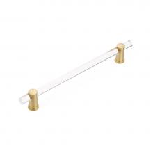 Schaub and Company CS402-SB - Concealed Surface, Appliance Pull, NON-Adjustable Clear Acrylic, Satin Brass, 12'' cc