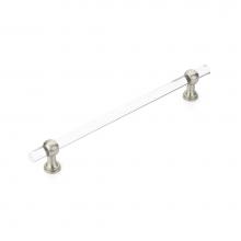 Schaub and Company 412-15 - Appliance Pull, NON-Adjustable Clear Acrylic, Satin Nickel, 12'' cc