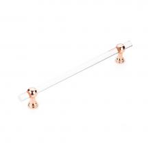 Schaub and Company BTB412-PRG - Back to Back, Appliance Pull, NON-Adjustable Clear Acrylic, Polished Rose Gold, 12'' cc