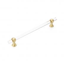 Schaub and Company CS412-SB - Concealed Surface, Appliance Pull, NON-Adjustable Clear Acrylic, Satin Brass, 12'' cc