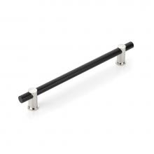 Schaub and Company BTB422-MB/PN - Back to Back, Appliance Pull, NON-Adjustable, Matte Black bar/Polished Nickel stems, 12'&apos