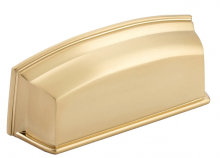 Schaub and Company 534-SSB - Cup Pull, Signature Satin Brass, 3-1/2'' cc