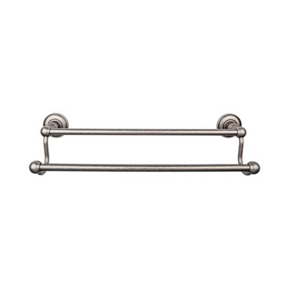 Edwardian Bath Towel Bar 30 Inch Double - Plain Bplate Antique Pewter