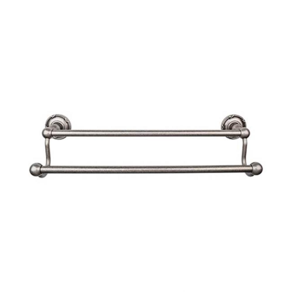 Edwardian Bath Towel Bar 30 Inch Double - Ribbon Bplate Antique Pewter