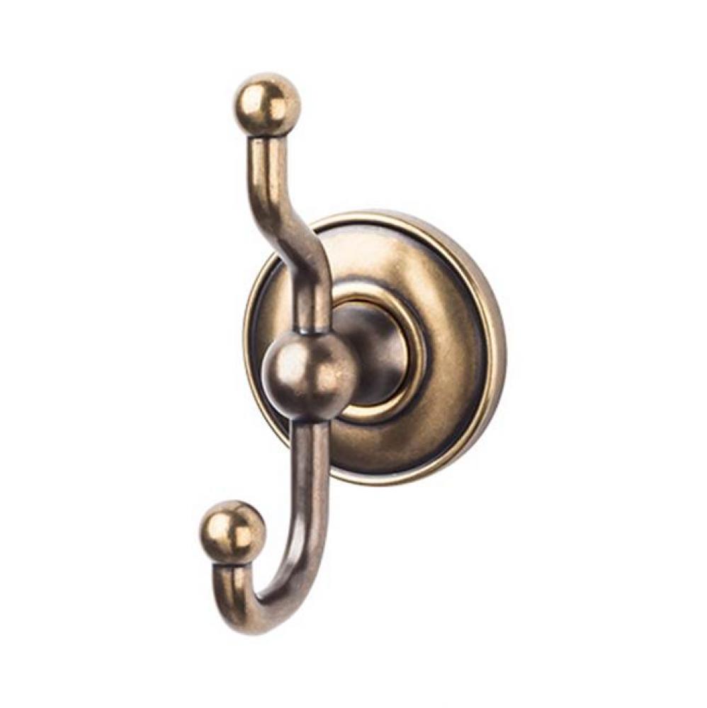 Edwardian Bath Double Hook Plain Backplate German Bronze