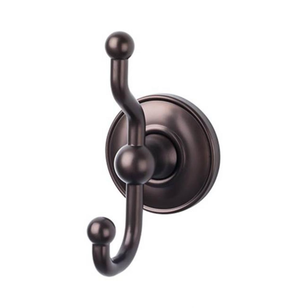 Edwardian Bath Double Hook Plain Backplate Oil Rubbed Bronze