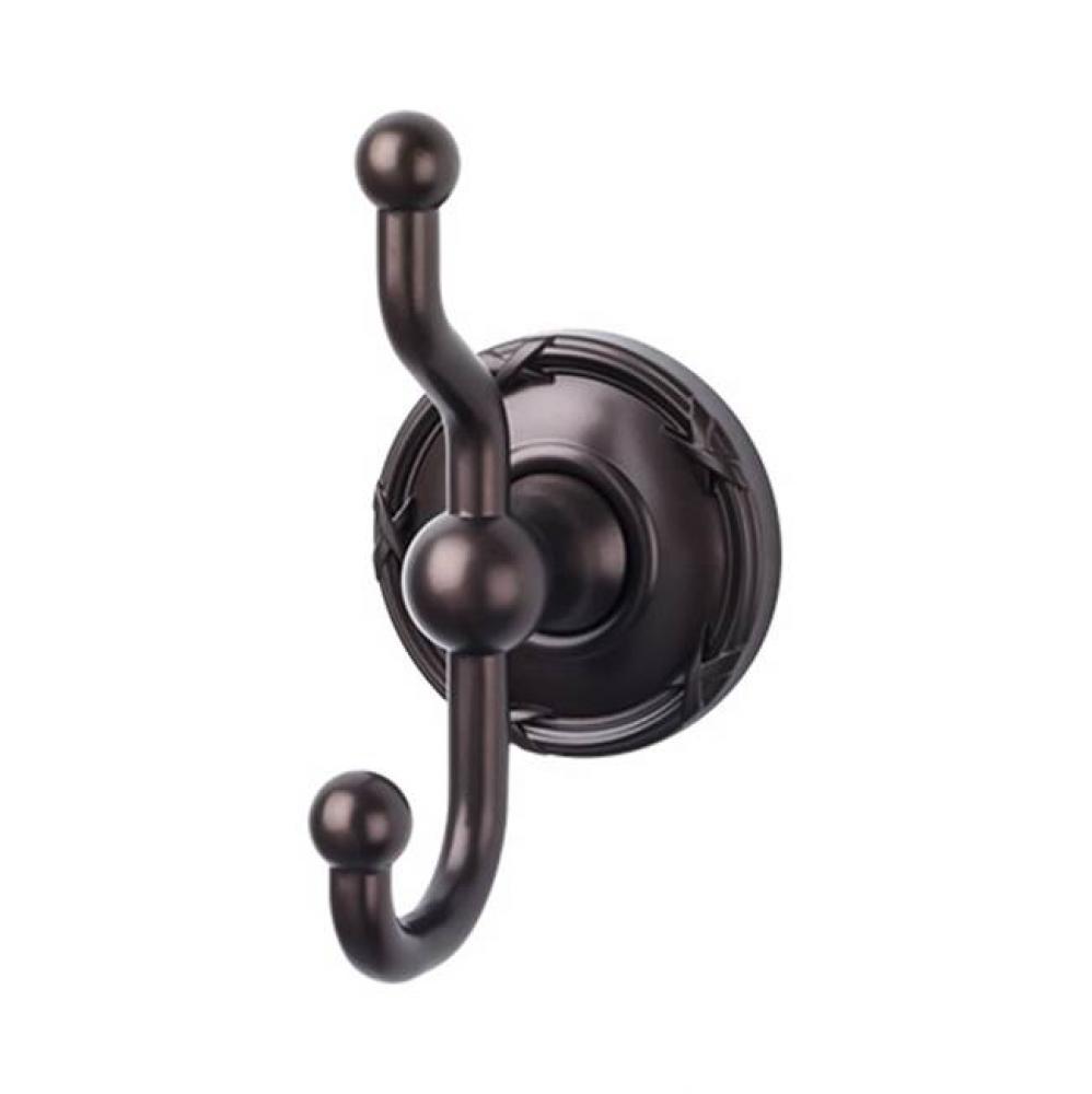 Edwardian Bath Double Hook Ribbon Backplate Oil Rubbed Bronze