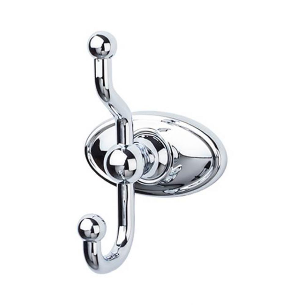 Edwardian Bath Double Hook Oval Backplate Polished Chrome