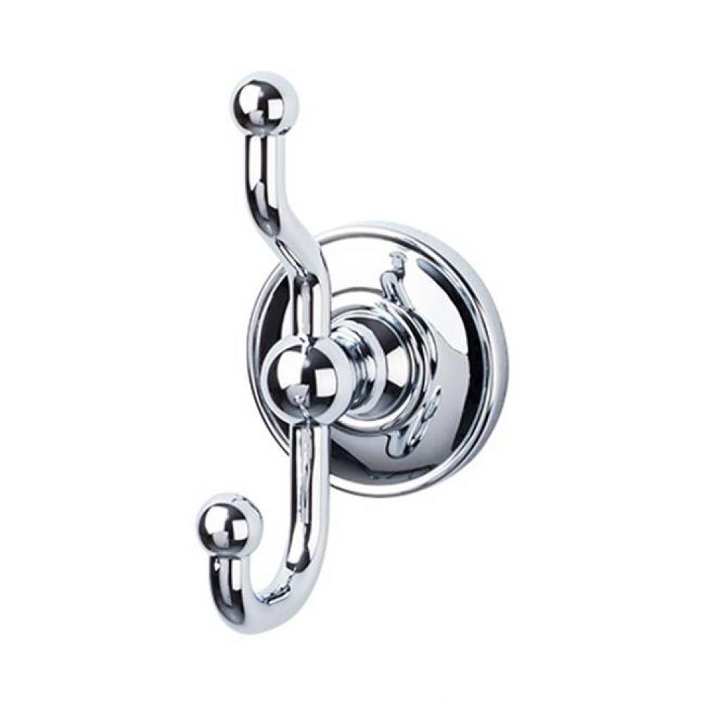 Edwardian Bath Double Hook Plain Backplate Polished Chrome