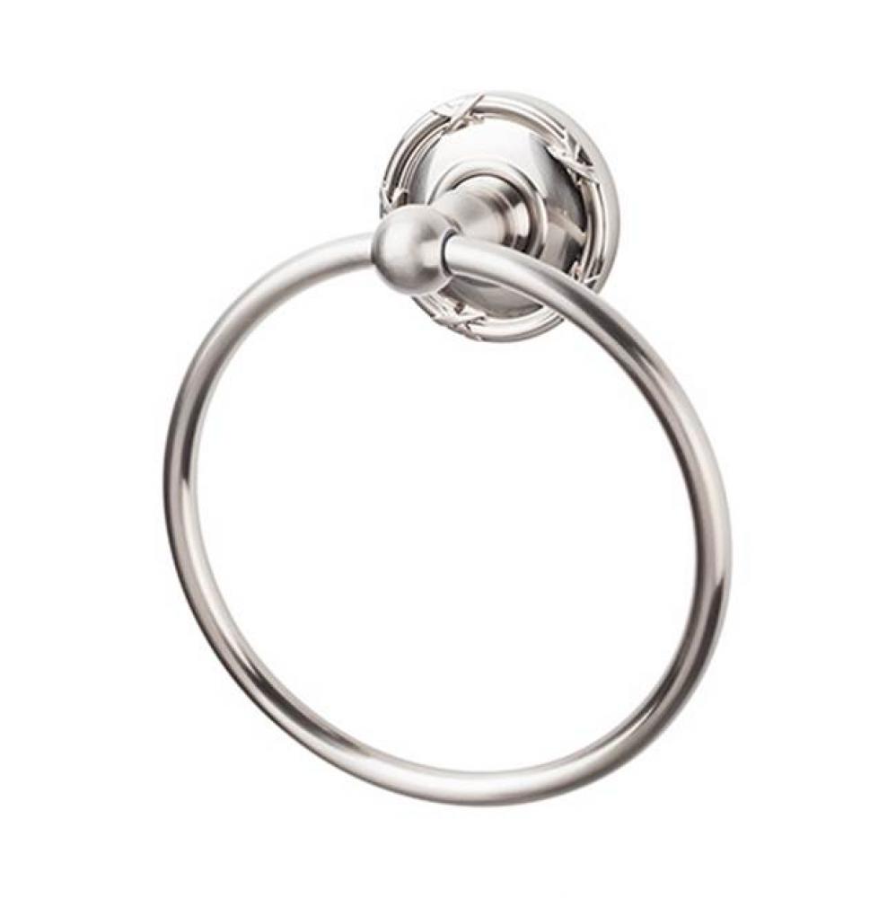 Edwardian Bath Ring Ribbon Backplate Brushed Satin Nickel