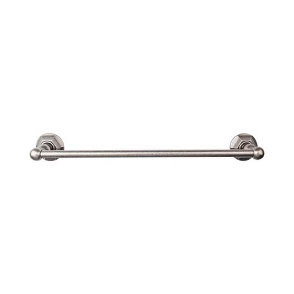 Edwardian Bath Towel Bar 18 Inch Single - Hex Backplate Antique Pewter