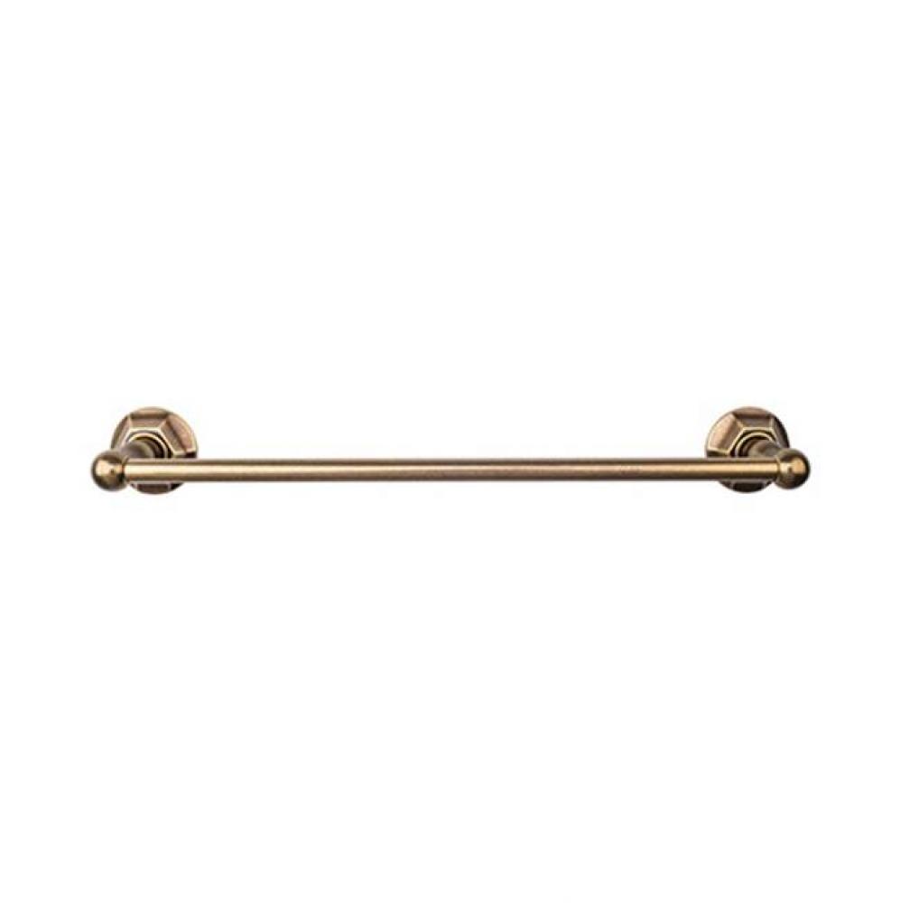 Edwardian Bath Towel Bar 18 Inch Single - Hex Backplate German Bronze