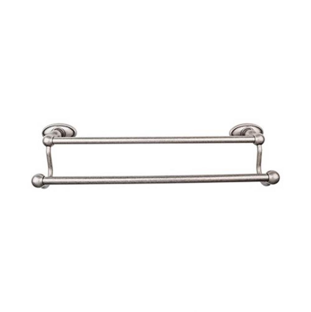 Edwardian Bath Towel Bar 18 In. Double - Oval Backplate Antique Pewter