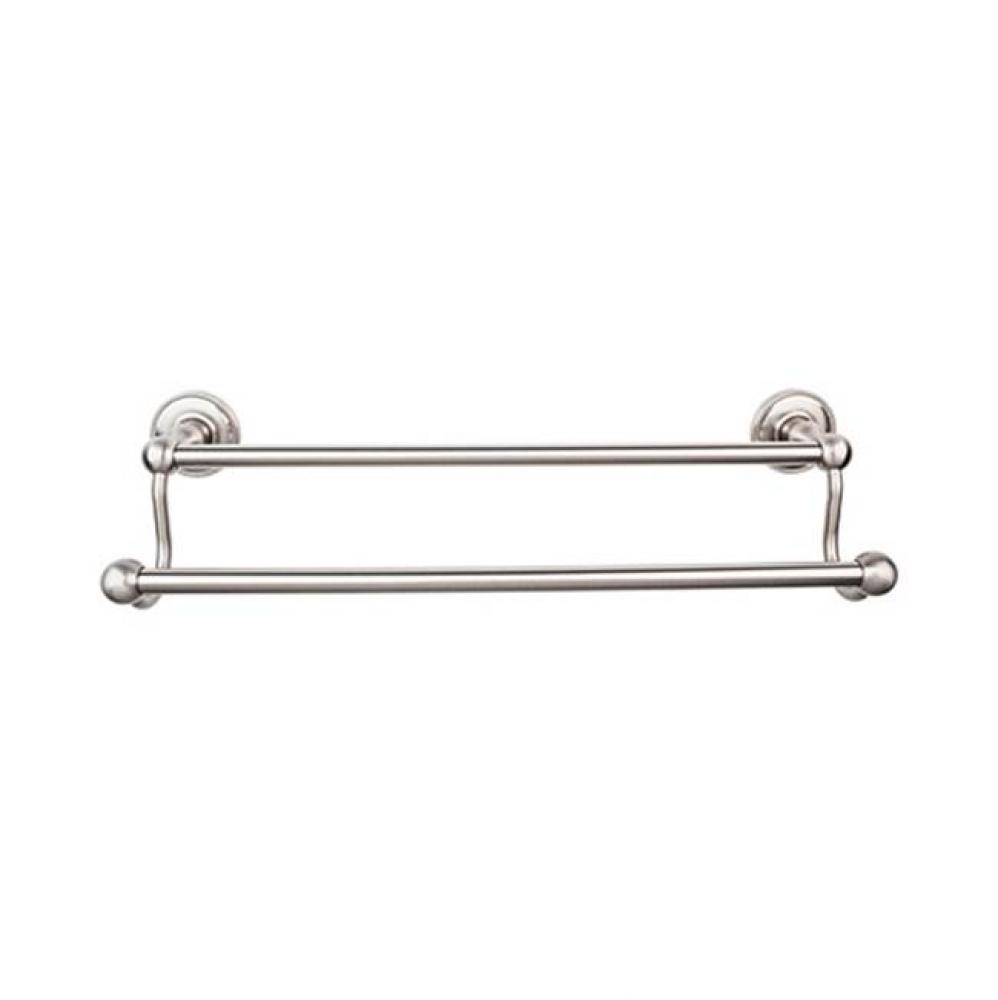 Edwardian Bath Towel Bar 18 In. Double - Beaded Bplate Brushed Satin Nickel