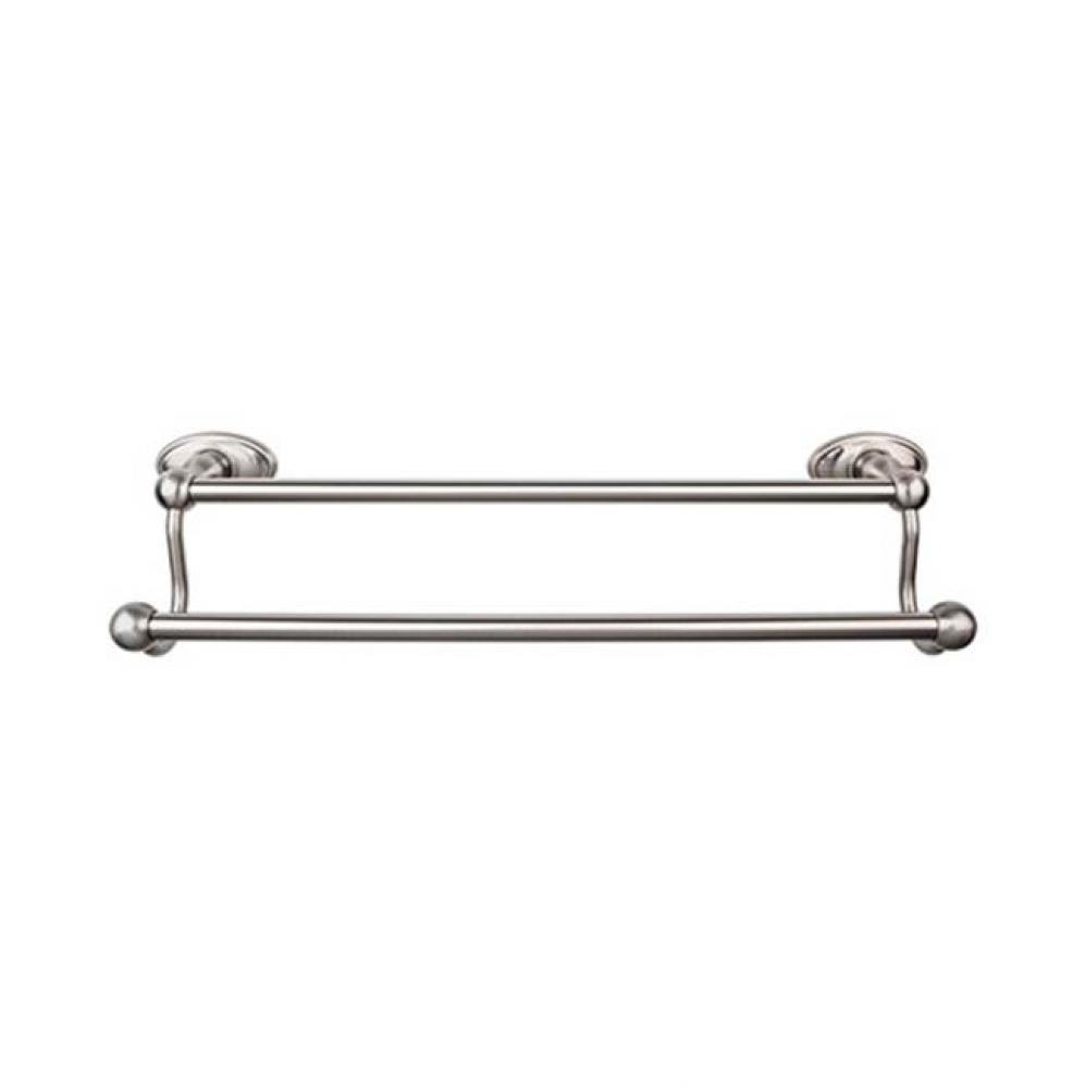 Edwardian Bath Towel Bar 18 In. Double - Oval Backplate Brushed Satin Nickel