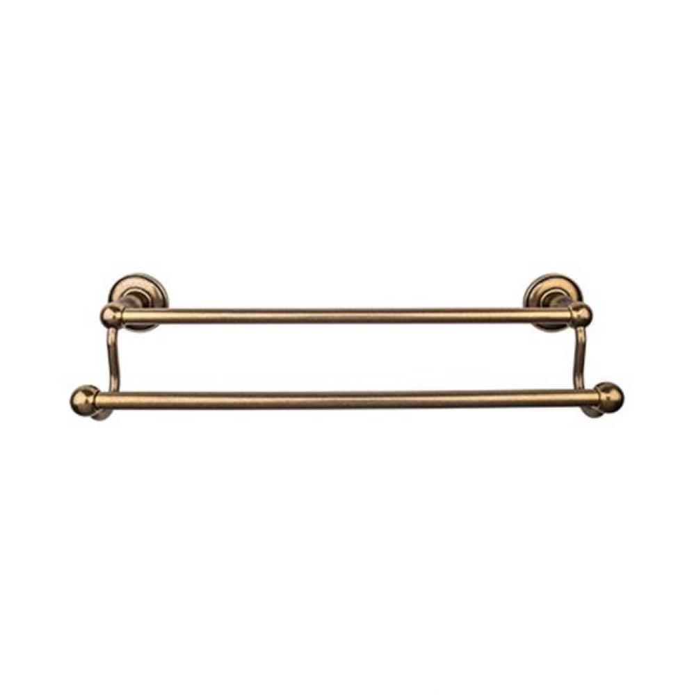 Edwardian Bath Towel Bar 18 Inch Double - Plain Bplate German Bronze