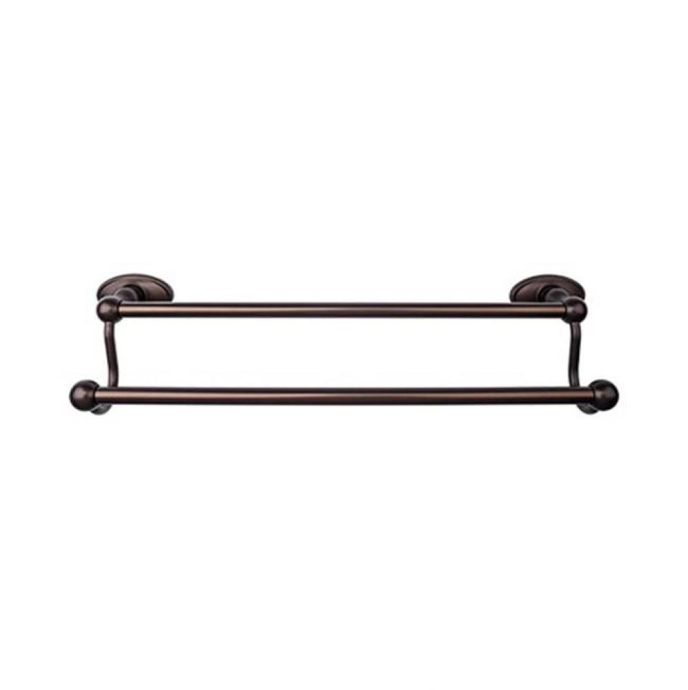 Edwardian Bath Towel Bar 18 In. Double - Oval Backplate Oil Rubbed Bronze