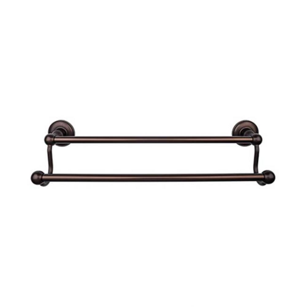 Edwardian Bath Towel Bar 18 Inch Double - Plain Bplate Oil Rubbed Bronze