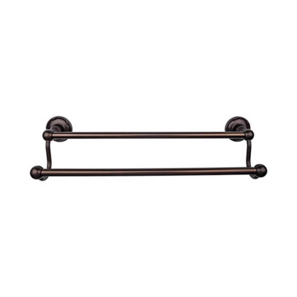 Edwardian Bath Towel Bar 18 Inch Double - Ribbon Bplate Oil Rubbed Bronze