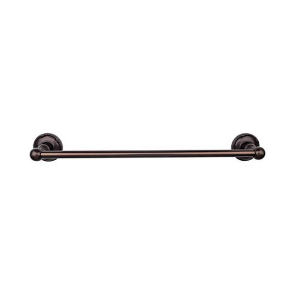 Edwardian Bath Towel Bar 24 Inch Single - Ribbon Bplate Oil Rubbed Bronze