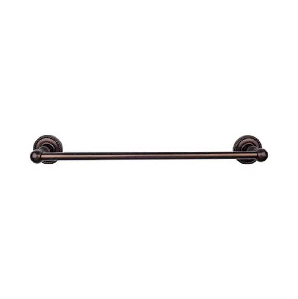 Edwardian Bath Towel Bar 24 In. Single - Rope Backplate Oil Rubbed Bronze