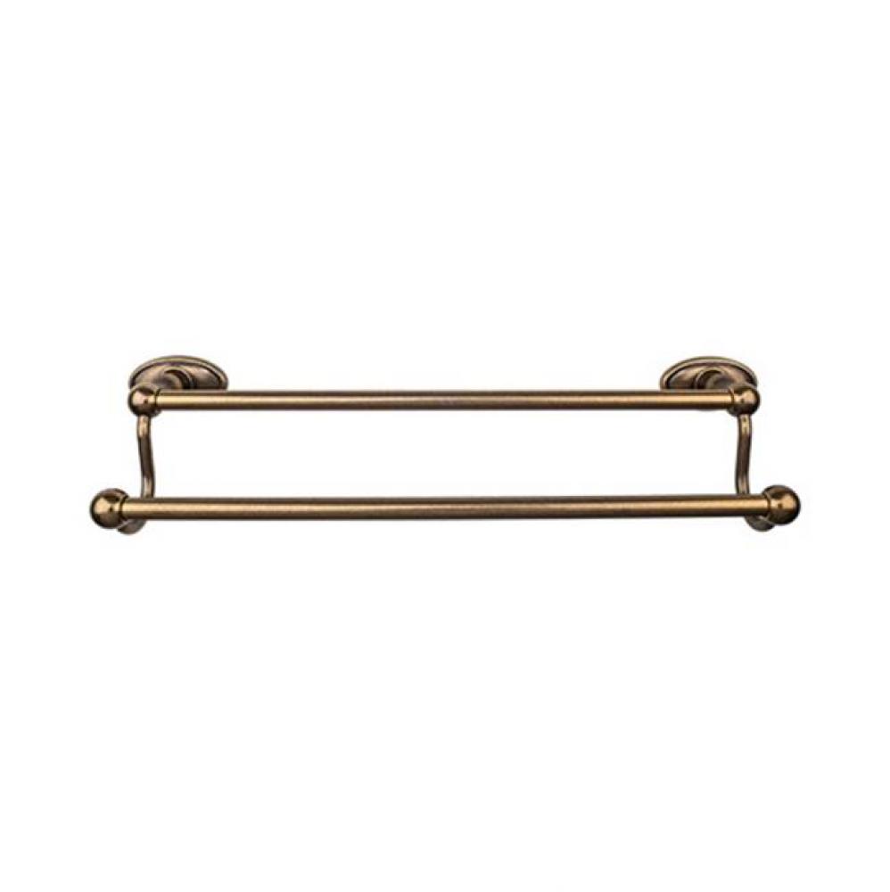 Edwardian Bath Towel Bar 24 In. Double - Oval Backplate German Bronze