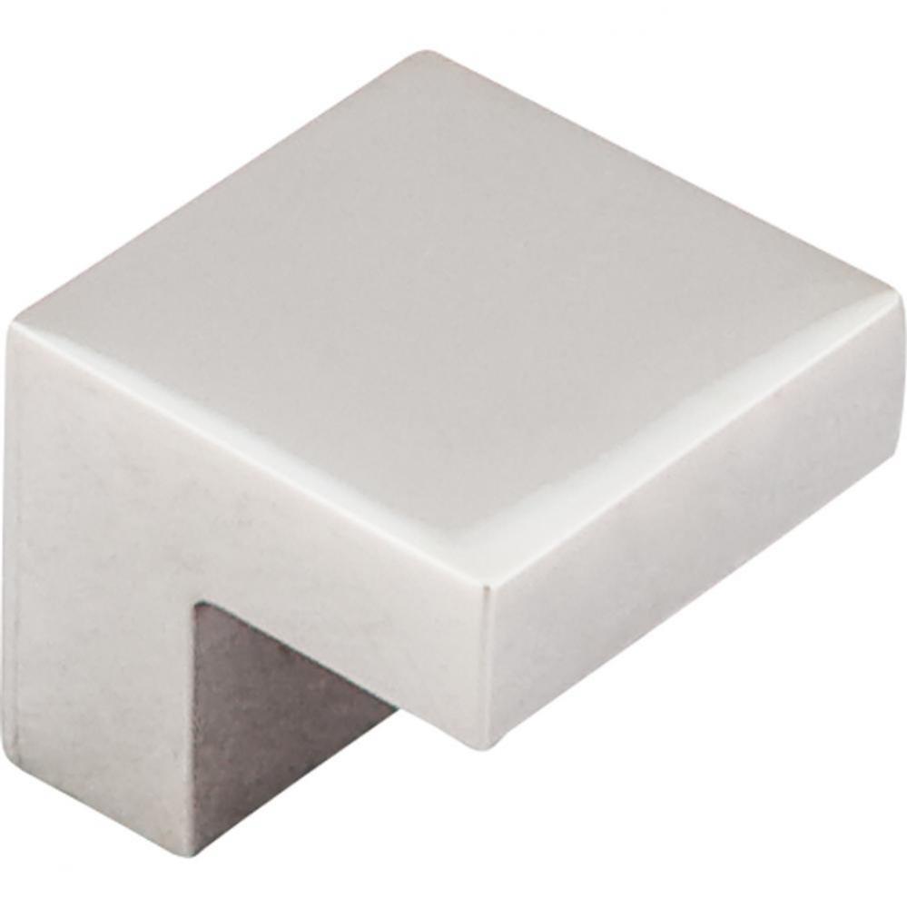 Square Knob 5/8 Inch (c-c) Polished Nickel