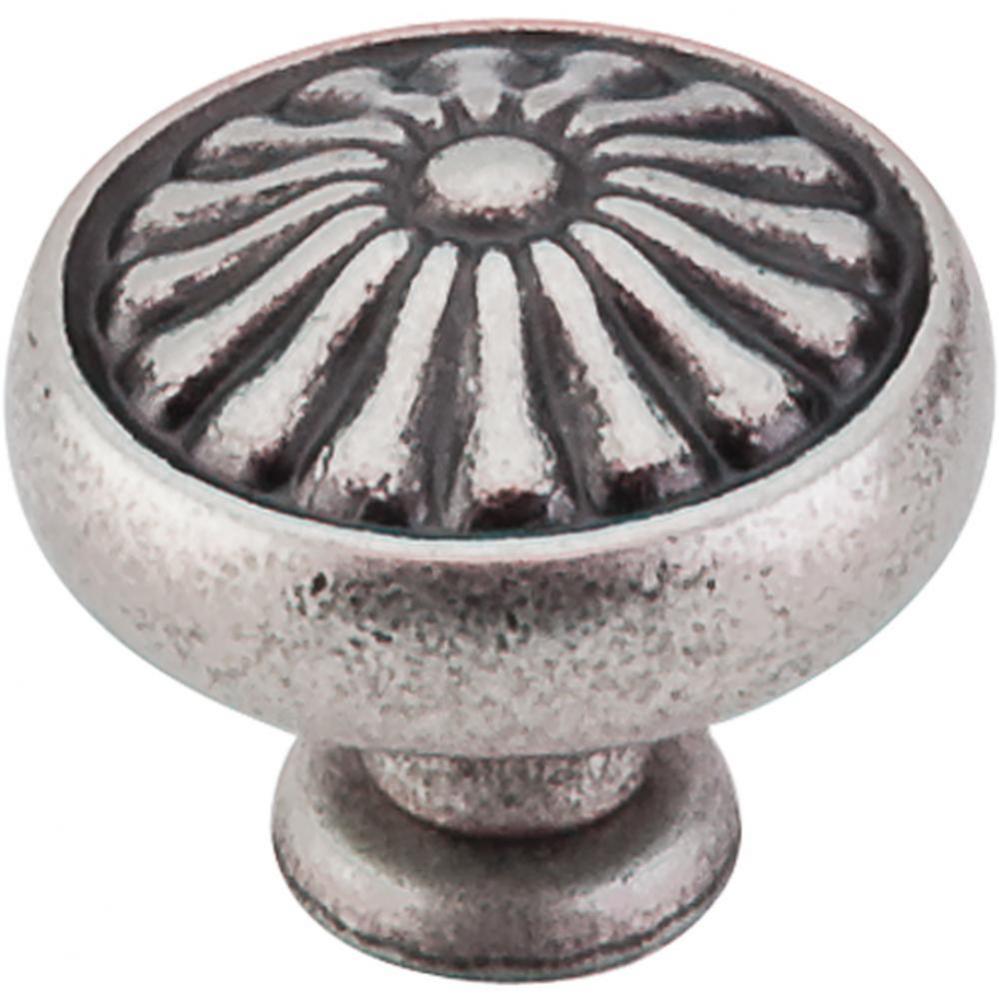 Flower Knob 1 1/4 Inch Pewter Antique