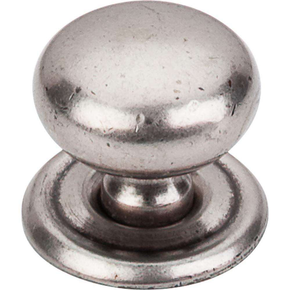 Victoria Knob 1 1/4 Inch w/Backplate Pewter Antique