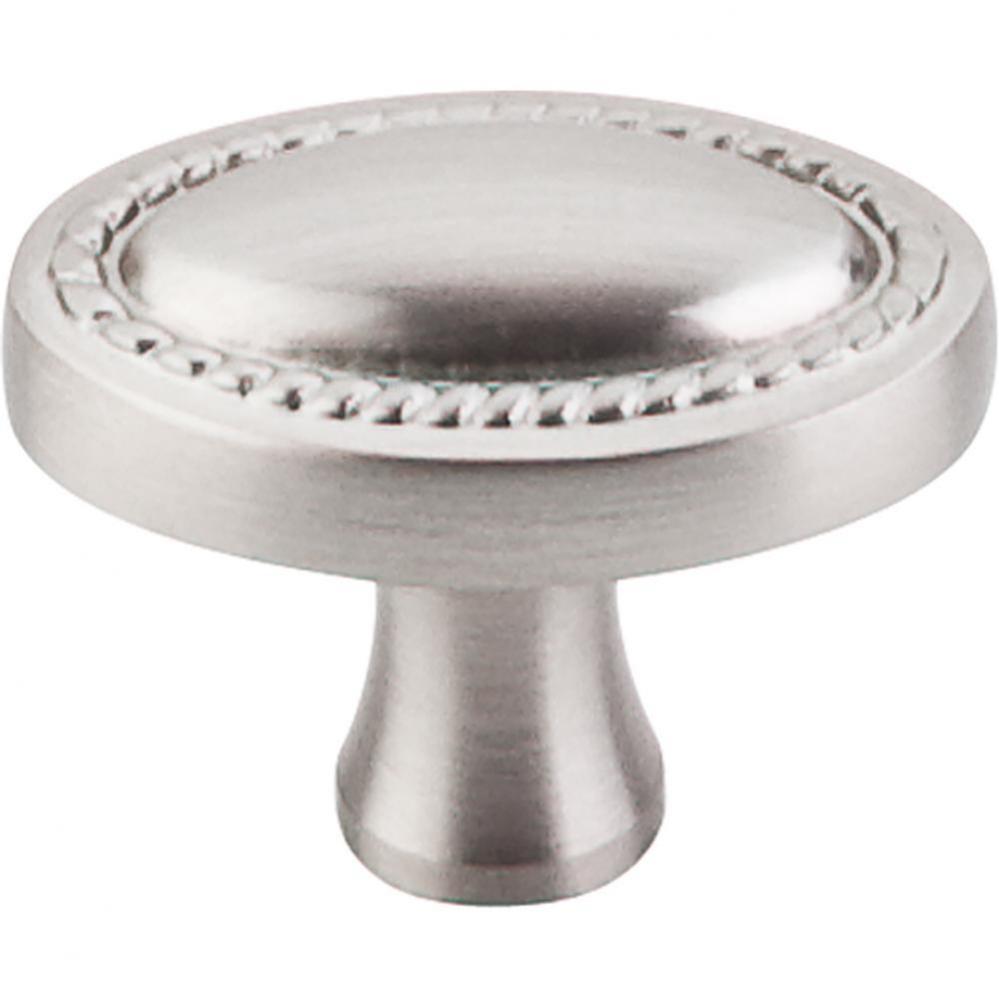 Oval Rope Knob 1 1/4 Inch Brushed Satin Nickel