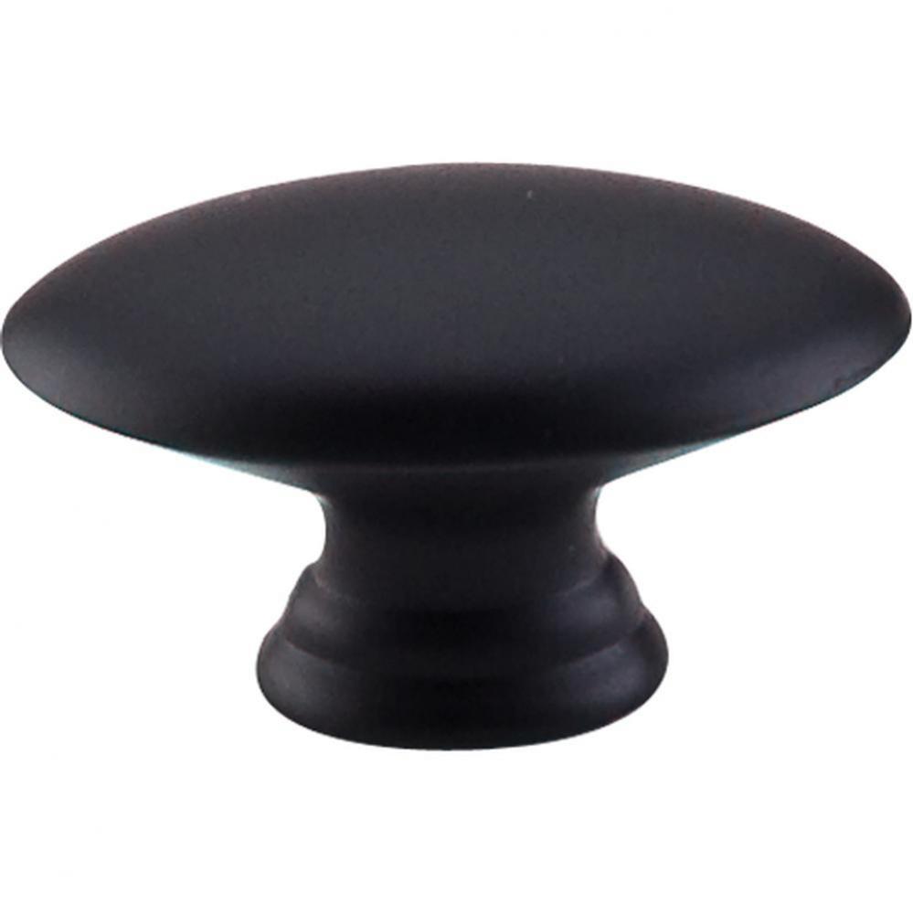 Flat Oval Knob 1 1/2 Inch Flat Black