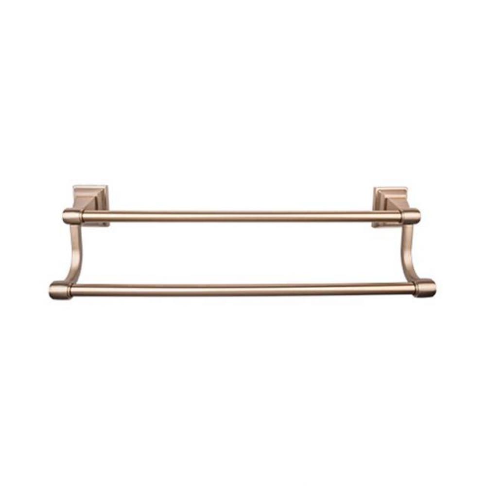 Stratton Bath Towel Bar 18 Inch Double Brushed Bronze