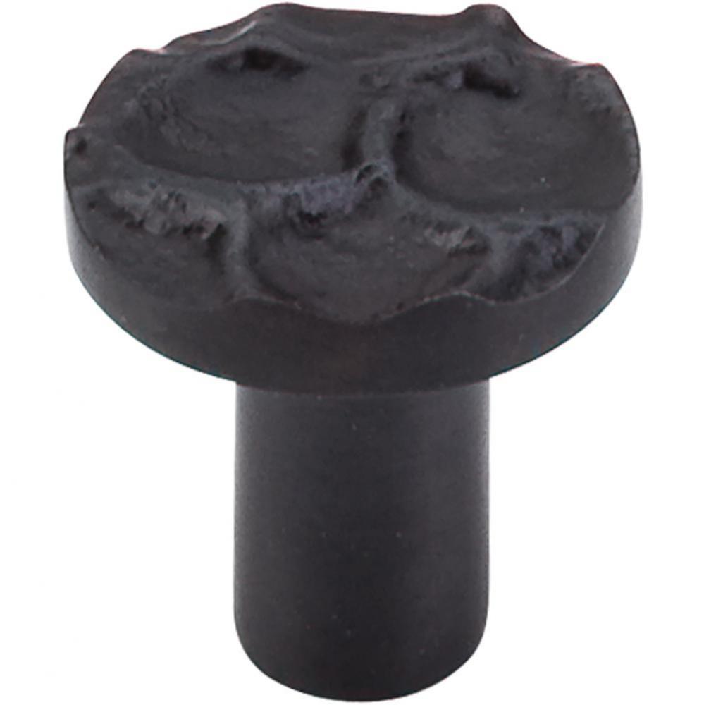 Cobblestone Round Knob 1 1/8 Inch Coal Black