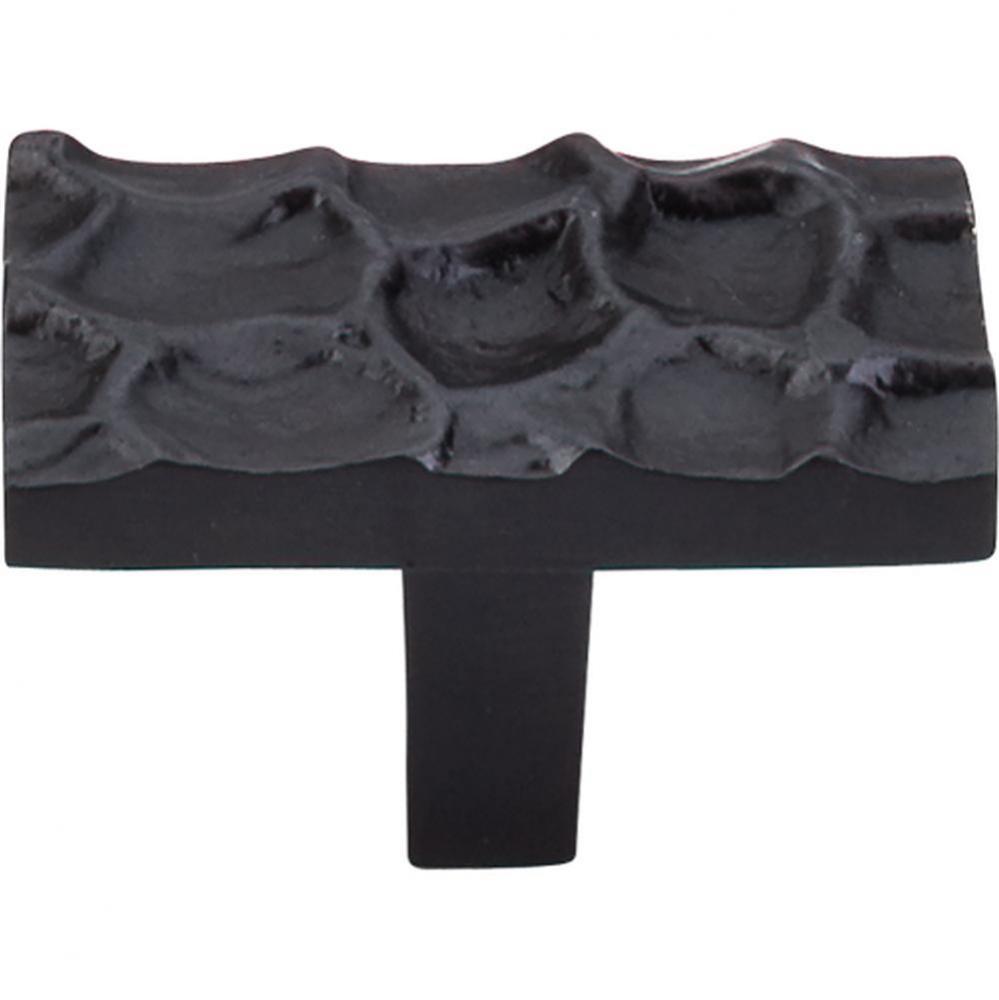 Cobblestone Rectangle Knob 1 7/8 Inch Coal Black